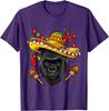 Gorilla Sombrero Fiesta Print Cotton Graphic Tee Cinco De Mayo T-Shirt for Men