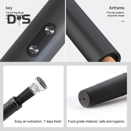 Deschidetor de vin electric Tibușon automat Dispenser de vin reîncărcabil Cutter de folie Dop cu vid Instrument eficient pentru deschizător de sticle pentru petreceri în bucătărie