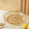 Clear Plastic Serving Bowl, Modern Fruit Bowl with Gold Rim, Multi-use Decorative Snack Bowl for Counter Home Decoration, Kitchen Dining Room Table