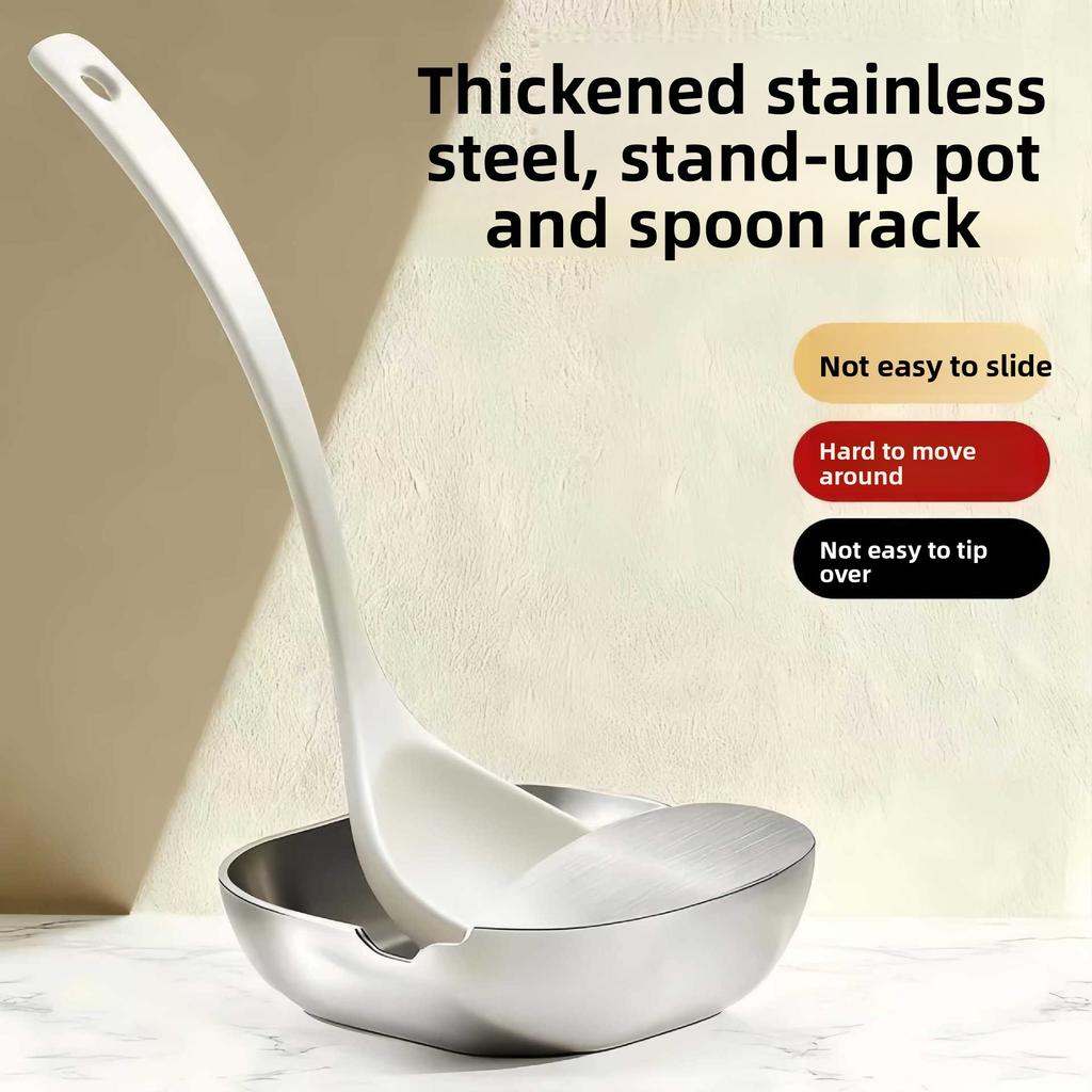 Stove Spatula Ladle Rack Stainless Steel Kitchen Utensil Chopstick Spoon Holder Tray Countertop Dining Table Organizer