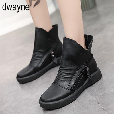 Fashion Women Ankle Boots Soft Flat Shoes Comfortable Women Boots Lace Up Zipper Classic Shoes  Ghn89