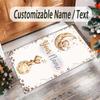 Alfombra de Terciopelo de Cristal con Temática de Osito de Peluche, Alfombrilla Suave para el Suelo con Nombre de Texto Personalizado, Decoración del Hogar