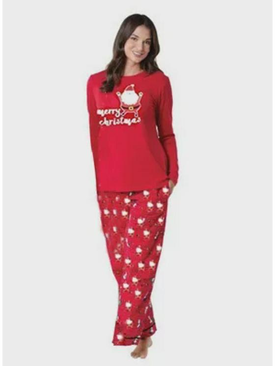 European & American Christmas Red Parent-Child Matching Pajama Set