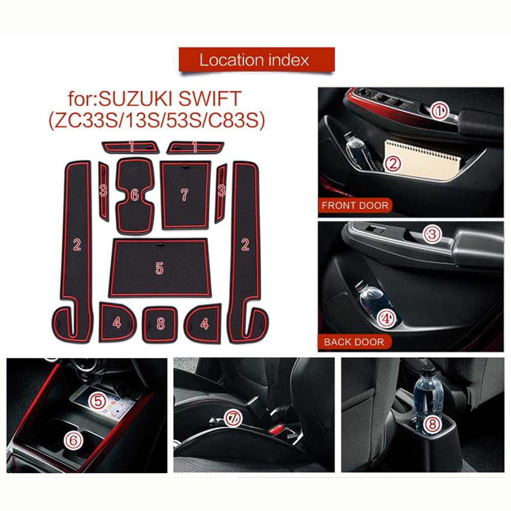 SAMCOS SUZUKI SWIFT Non-slip Mat for Cars (ZC33S/13S/53S/C83S) Swift Sports, Interior Parts, Interior Rubber