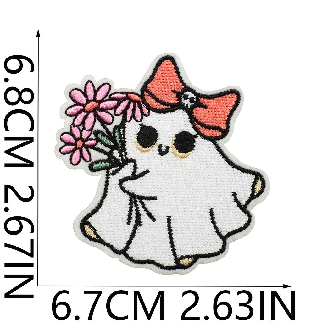 Halloween Cat Ghost Embroidery Cloth Sticker Holiday Decoration Flowers Witch Embroidery Chapter A Piao Bicycle Patch Sticker