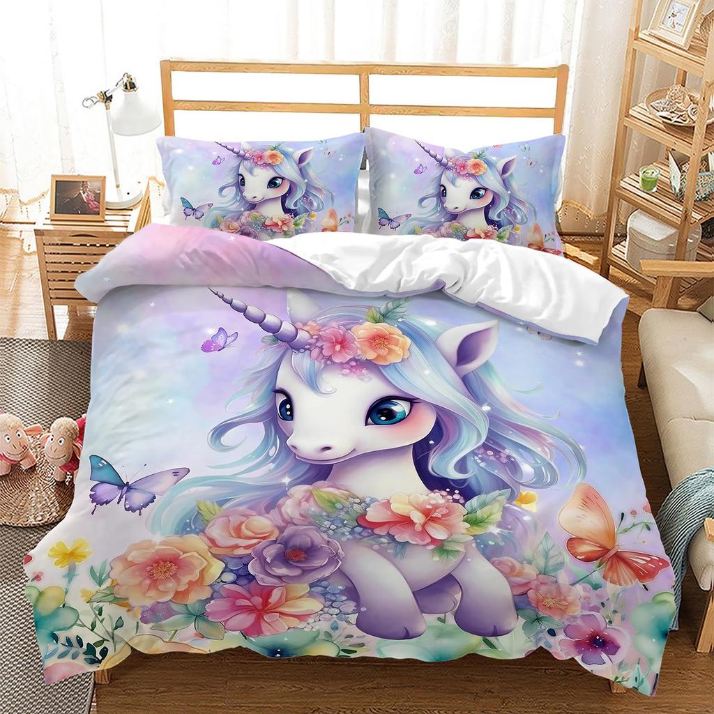Cute Scales Three-Piece Quilt Cover 3D Digital Printing Bedding Set