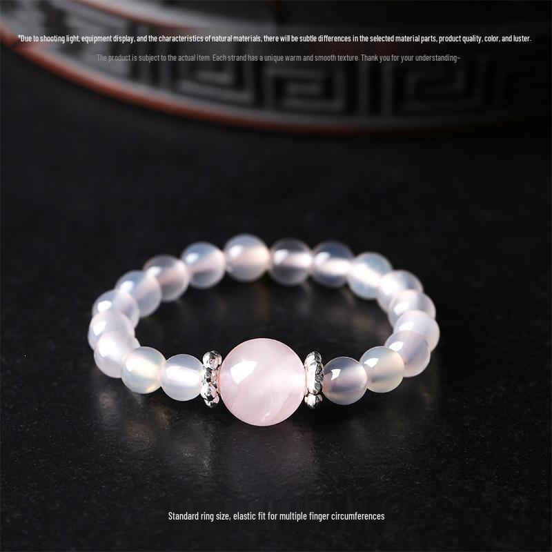 Chinese Style Natural Stone Ring: Versatile Elastic Index Finger Jewelry with Light Luxury Design