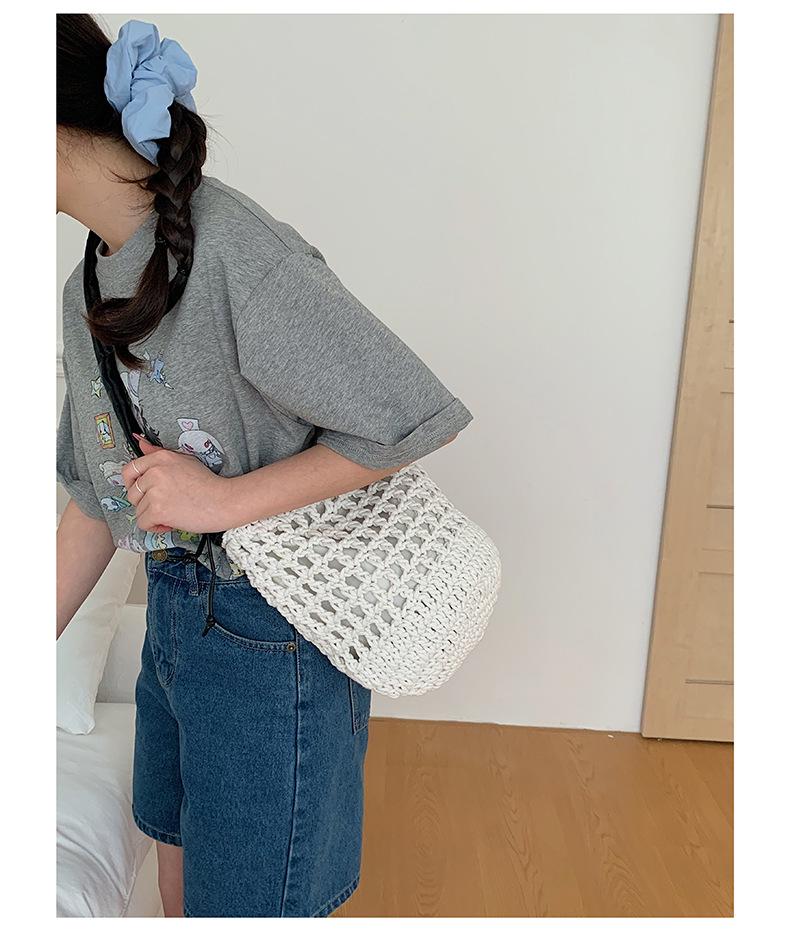 Korean Chic Woven Tote: Versatile Single Shoulder & Crossbody Beach Bag