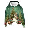Women's Fashion Long Sleeve Christmas Print Loose Hooded Sweatshirt Top