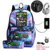 One Piece Zoro Print Anti Theft School Backpack Student Bookbag with Pen Case for Kids Teens