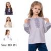 Girls' Long Sleeve Embroidered Blouse - Traditional Ukrainian Vyshyvanka Any Season 6480-070-22 HC