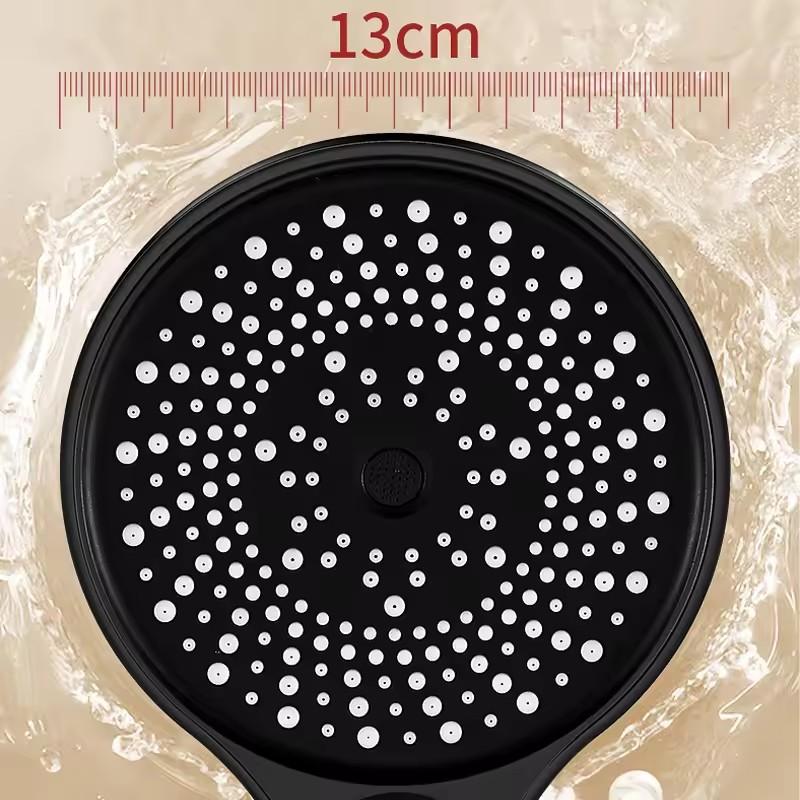 Big Panel High Pressure Shower Head 3 Modes Adjustable Large Flow Waterfall Pressurised One-Key Stop Water Bathroom Showerhead