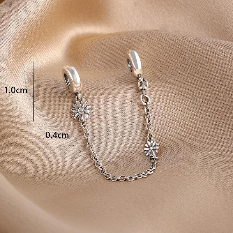 New Daisy Flower Hummingbird Boy And Girl Copper Safety Chain Fit For Original Bracelet Diy Boutique Women'S Jewelry