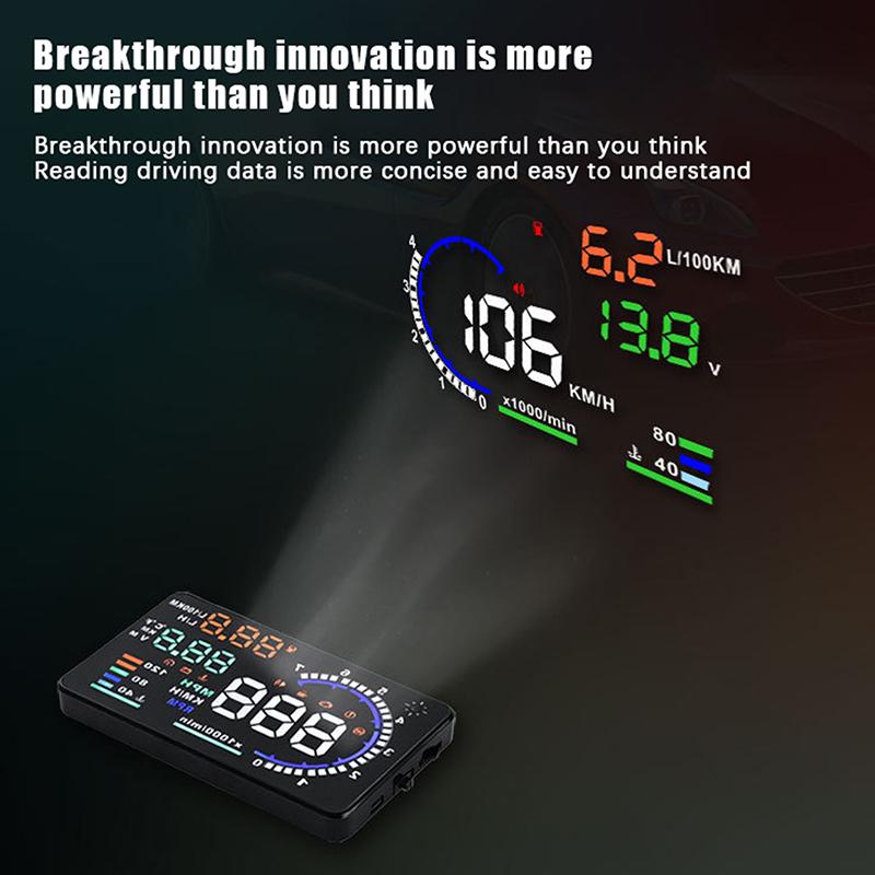 Viteză auto HUD vitezometru consum ulei temperatură apă Head Up Display tensiune baterie OBD parbriz proiector camion