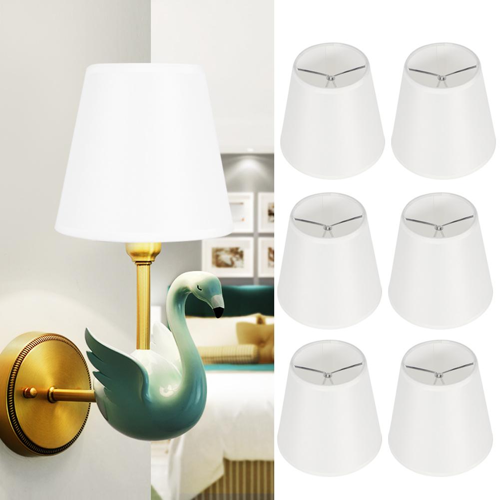 6Pcs Household Chandelier Fabric Lampshade Lamps Cover Decoration for E14 Light Bulb
