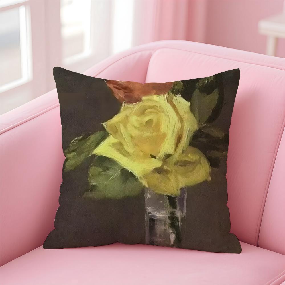 Impressionism EEdouard Manet Cushion Cover Pillow Case Ultra Soft Skin Friendly Fabric Cloud Like Comfort Concealed Zipper