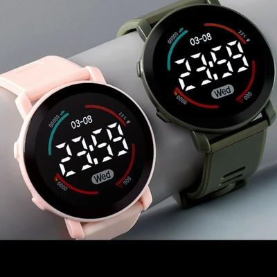 LED Watch Big Dial Design Slim Wrist Couple Men's Women's Colored Wristwatch