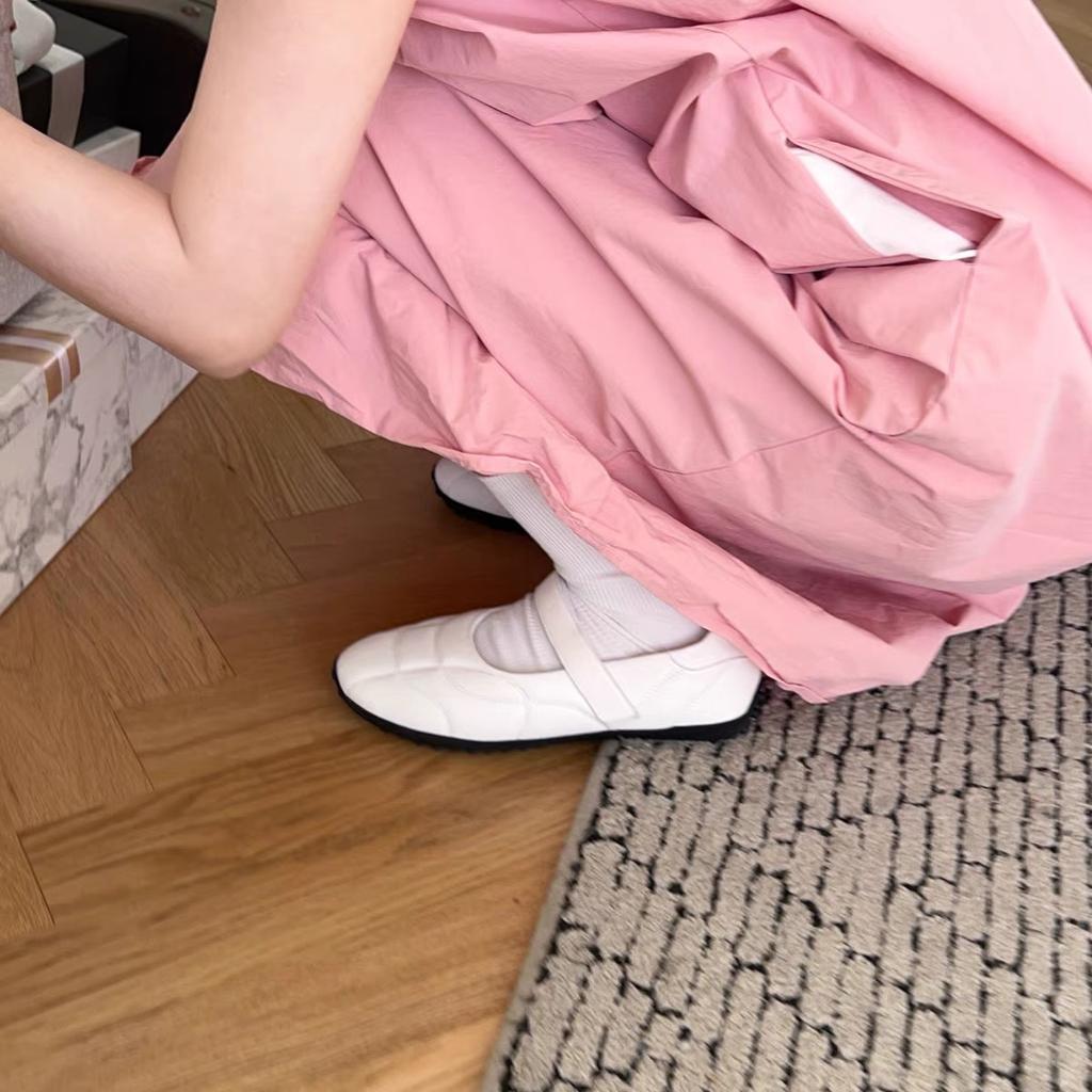 Fashion Mary Jane Shoes Female High Quality Leather 2024 New Buckle Ballet Shoes for Women Round head Flat Cowhide Ladies Single Shoes