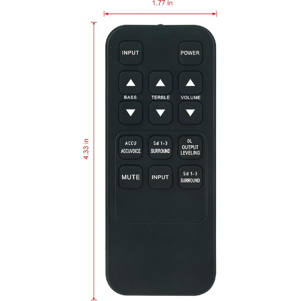 Replace Remote Compatible for ZVOX Omni Remote Control, Works for Platinum Series 570/670/770, SoundBar SB380/SB400/SB500/SB700, SoundBase