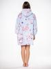 Bluza koc kocobluza 2w1 oversize xxl z kapturem gruba sherpa fioletowa
