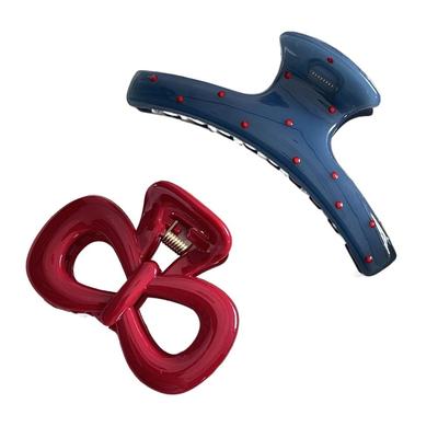 Retro Spinki do włosów Czerwona kokardka Klips rekinowy Modna spinka do włosów Nakrycie głowy