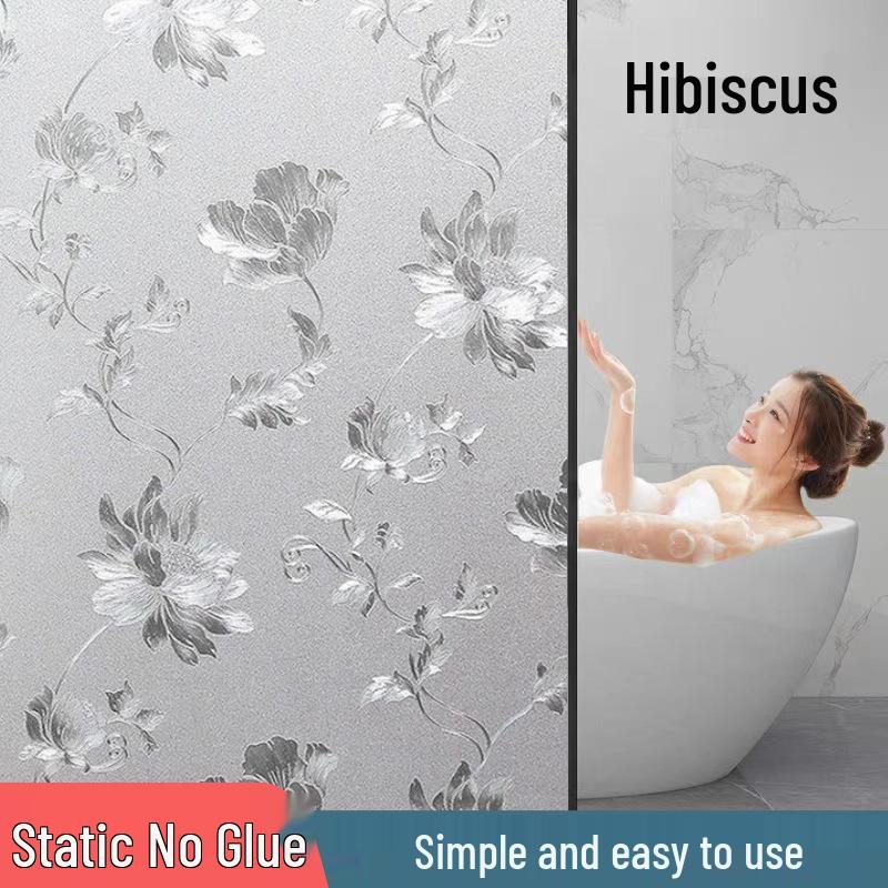 Frosted Glass Stickers: Light-Transmitting & Opaque Electrostatic Film for Bathroom Privacy.