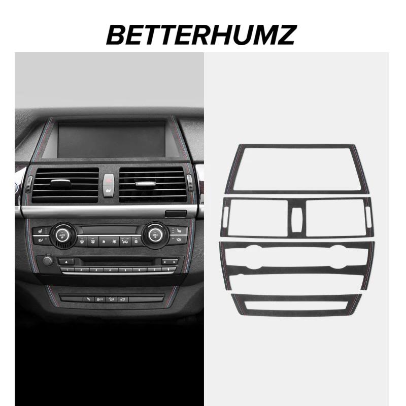 Carbon Fiber for BMW X5 E70 X6 E71 2008-2013 Center Console CD Panel Trim Frame Sticker Car Auto Interior Tuning Accessories