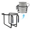 1/2Pcs Universal Shopping Cart Cup Holder Black Metal Anti-Slip Design Stable Bottom Support Anti-leak Beverage Container Holder