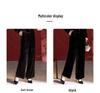 Silk Velvet High-Waist Wide-Leg Pants - Plus Size, Slimming, Mulberry Silk, Casual.