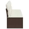 4 Seater Garden Sofa with Cushions Brown Poly Rattan
