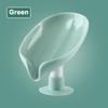 Punch-free Easy-to-clean Shower Soap Box Leaf-shaped Self-draining Soap Holder Bathroom with Suction Cup Soap Dish