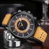 Men Leather Strap Calendar Quartz Watch Sports Wristwatch