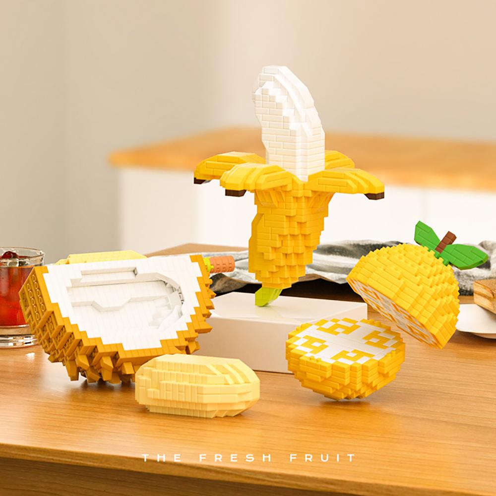 KNEW BUILT Blocs de Construction de Fruits pour Enfants Jeu d'Imitation Amusant Assemblage Facile Jouet Éducatif pour le Cerveau