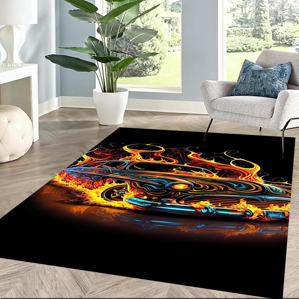 Neon Retro Car Night Drive Floor Mats for Living Room, Bedroom and Room Decoration Are Suitable for Gifts.