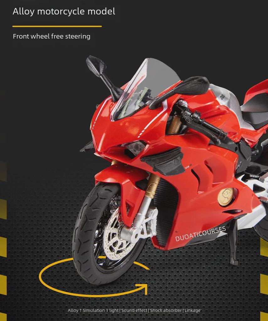 1:12 Alloy Motorcycle Model with Sound - Smooth Running Children's Toy and Ornament