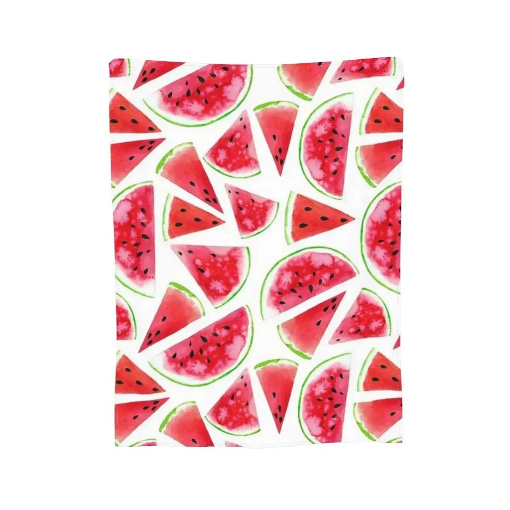 Cute Watermelon Slices Blanket Soft Warm Flannel Throw Blanket Bedspread for Bed Living room Picnic Travel Home Sofa