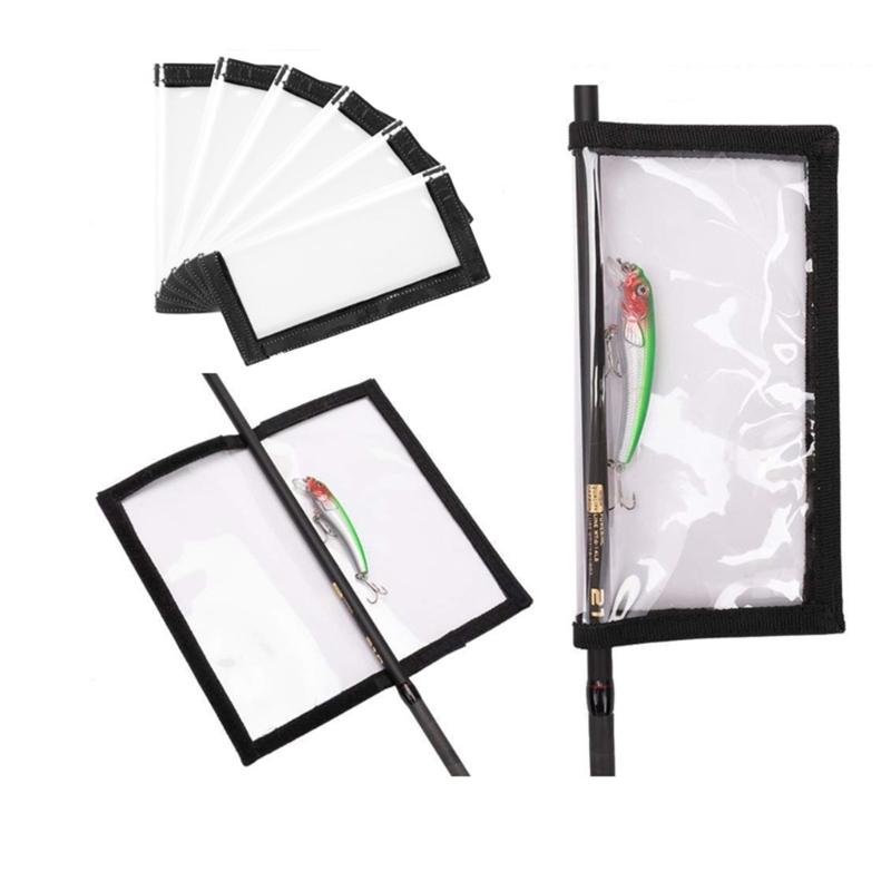 6Pcs Clear Baits Cover Lure Wrap Clear PVC Lure Cover Fishing Hook Cover for Soft Plastic Baits, Jigs Enduring