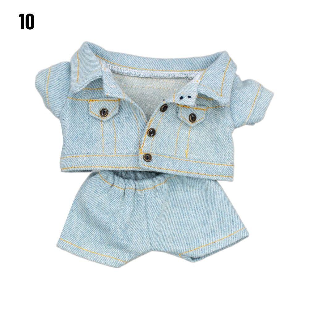 10cm Fashion Jeans Pants Jacket Suits Doll Clothes Cotton Doll Casual Wears Coat Tops 1/12 Dolls Clothes Accessories
