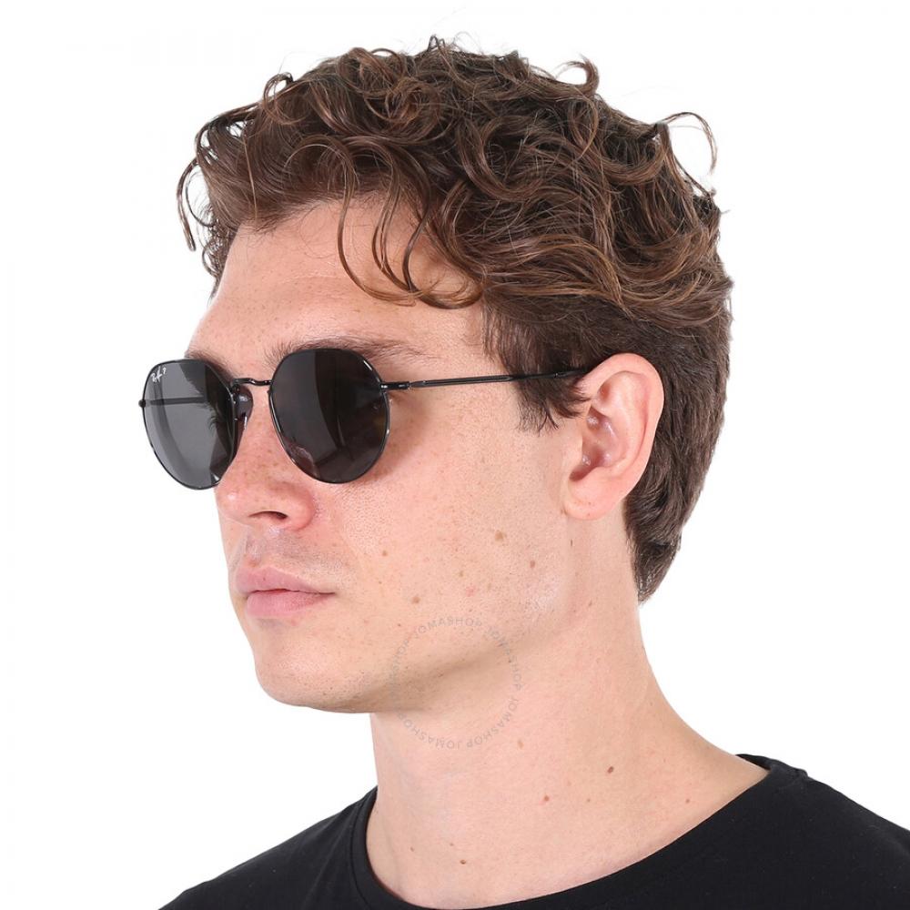 Ray Ban Jack Polarized Black Irregular Unisex Sunglasses Rb3565 002 48 55