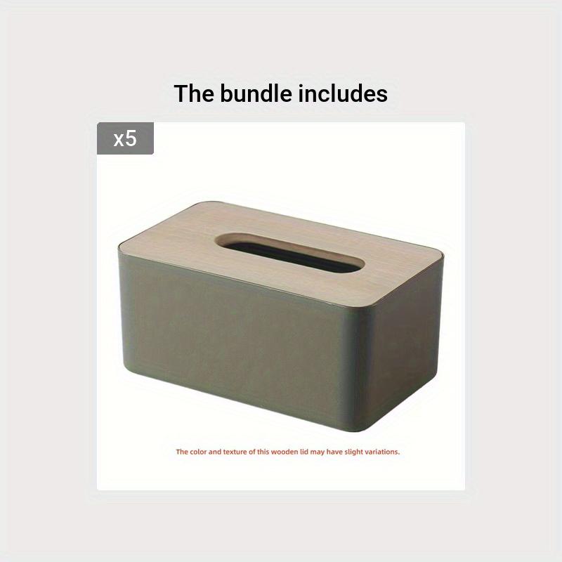1/5pcs Wooden Tissue Box, Household Tissue Storage Box, Detachable Tissue Box, Office, Commercial, Restaurant, Coffee Shop