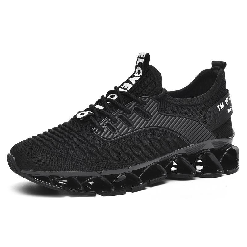 Large Size Blade Fly-woven Mesh Shoes Men's Breathable Casual Sports Shoes Lightweight Soft-soled Shock-absorbing Running Shoes