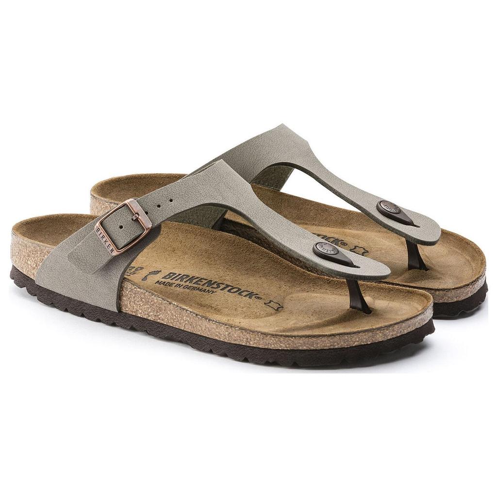 Birkenstock Gizeh Faux Leather Comfortable Flat Flip Flops Unisex Footwear Gray 0043393