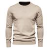 Varm vintergenser Herre Tykkelse Pullover O-hals Ensfarge Slim Fit Kvalitet Herregensere Pull Herre