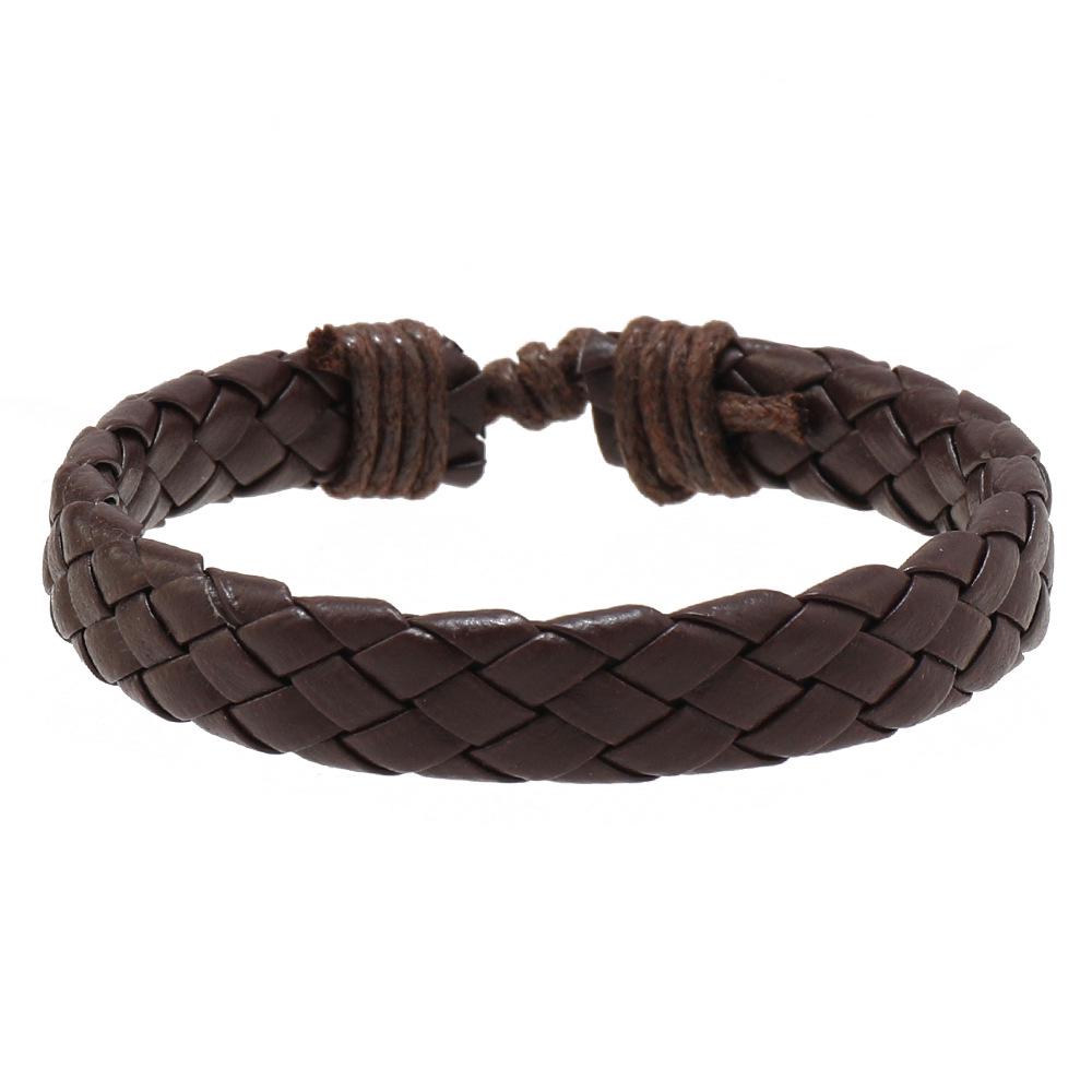 

Модный мужской плетеный браслет из натуральной коровьей кожи