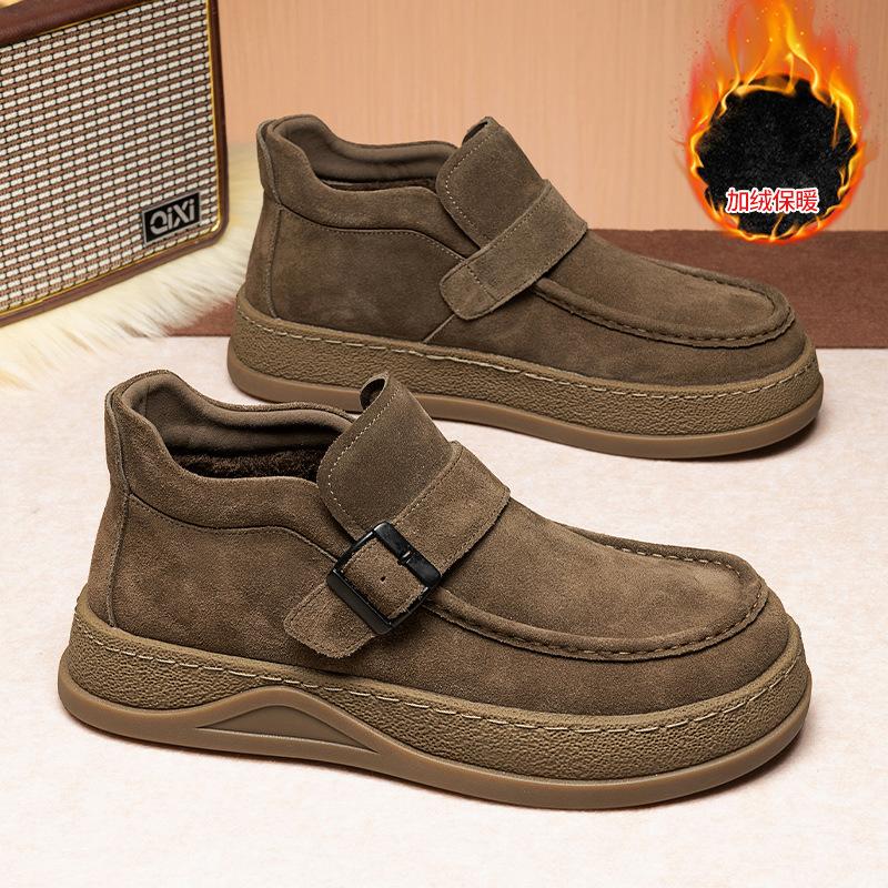

Raw Birkenstocks warm outer cotton shoes 22 new belt buckle lazy board shoes 44 хакі