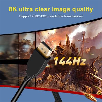 New 2m DP To DP Monitor Cable 1.4 8K 30Hz 4K 144Hz 32.4Gbps For PC Laptop TV Monitor