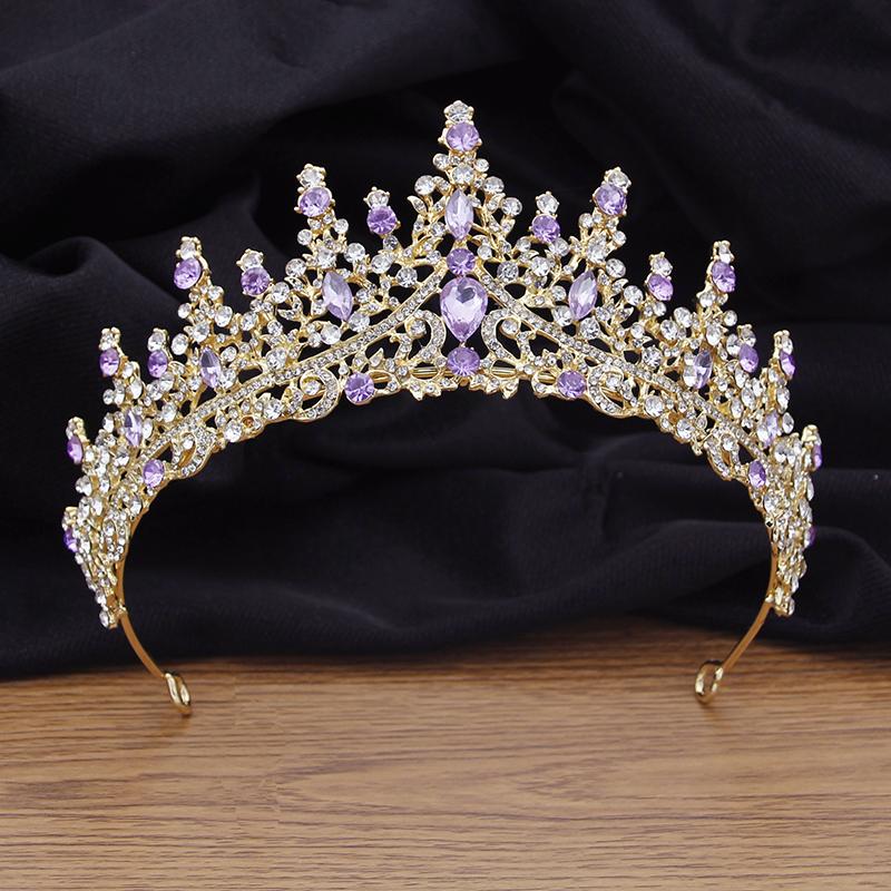 Couronne de Mariage en Cristal de Luxe Reine Royale Concours Serre-têtes Tiaras de Mariée Coiffe Couronne de Mariée Bijoux de Cheveux Accessoires de Tête