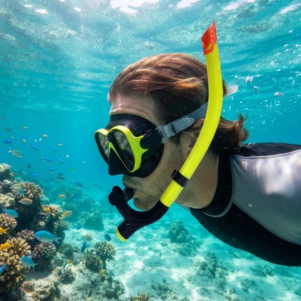 Semi-Dry Top Front Snorkel Silicone Mouthpiece Snorkeling Snorkel Swimming Snorkel Adult Youth Kid