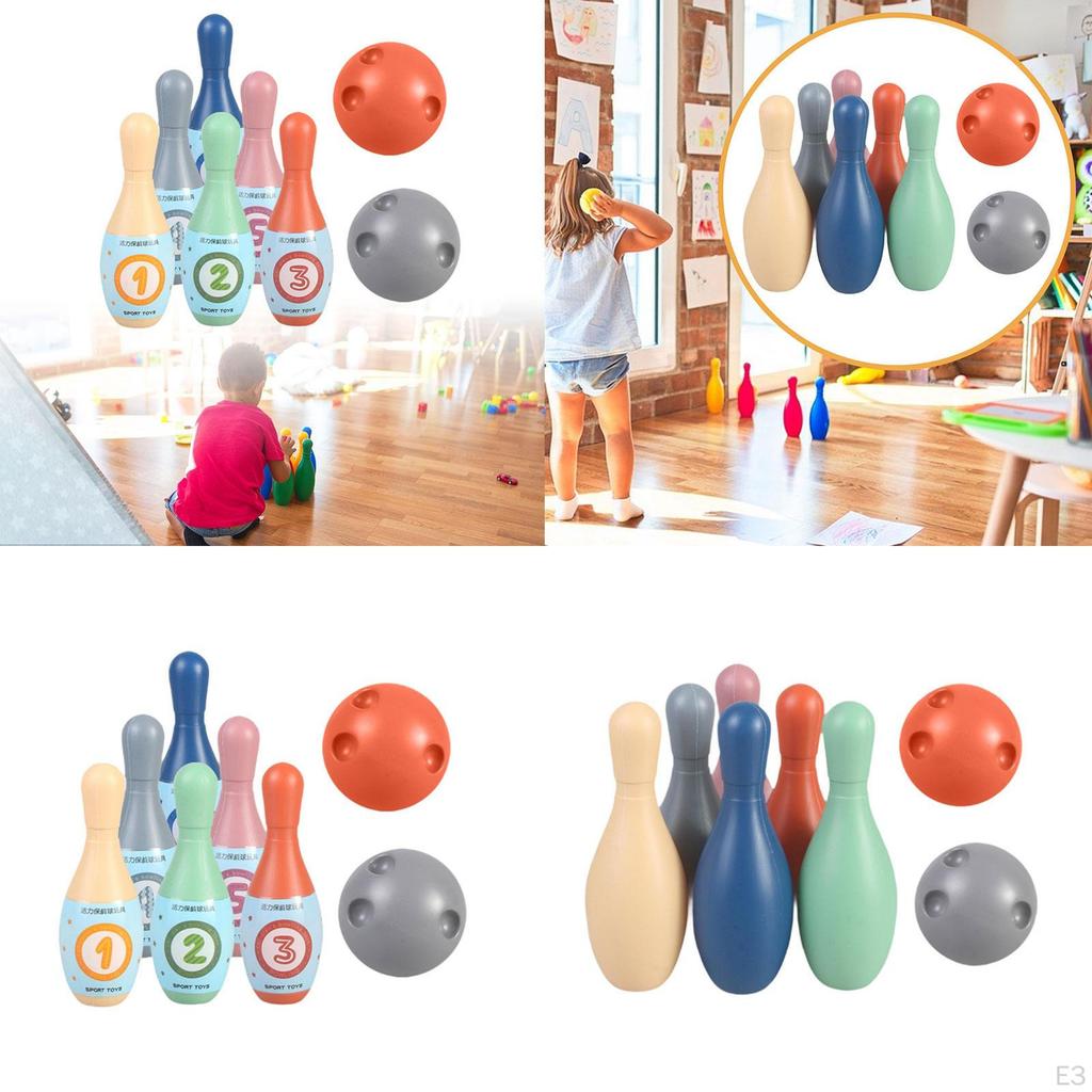 Bowling Game Set for Children, Suitable Indoor And Outdoor Use, with 6 Pins . This