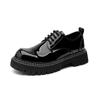 Fashion Platform Mens Luxury Casual Patent Leather High-quality Leisure Tooling Shoes Comfortable Inside Handmade Trend Fashion Shoes
